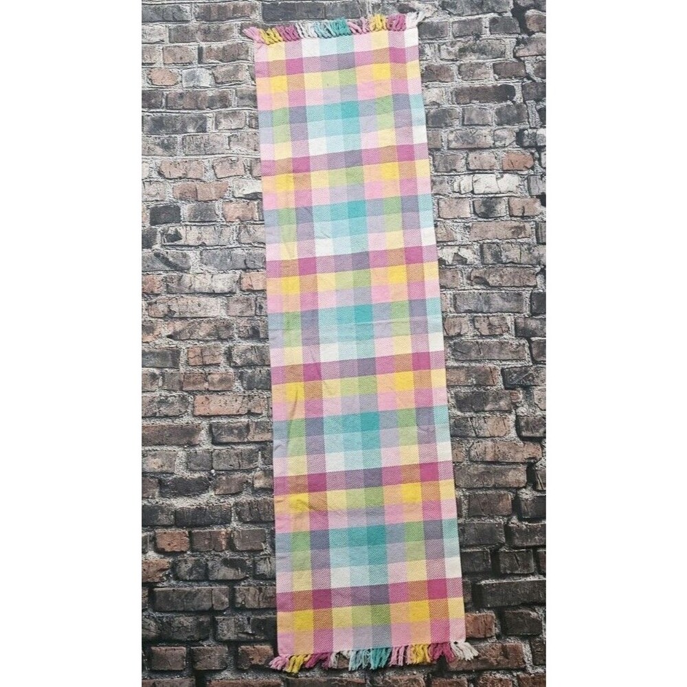 Pastel Checkered Runner 48 in x 13 in
